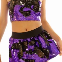 THE LUMi SHOP Violet/Black Hologram Skirt Skirts