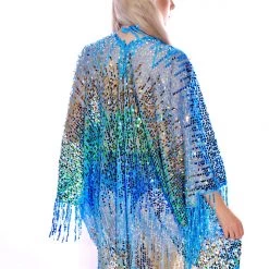 THE LUMi SHOP Disco Sequin Tassel Kimono- Island