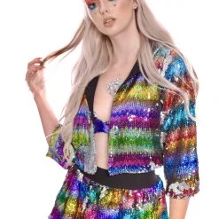 THE LUMi SHOP Sequin Jackets Reversible Sequin Jacket - Dreamy Rainbow