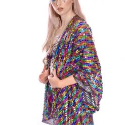 Lumishopusa Signature Sequin Kimonos Disco Sequin Kimono - Rainbow Pride