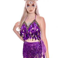 THE LUMi SHOP Reversible Sequin Skirt - Violet Orchid Sequin Skirts 12 THE LUMi SHOP Reversible Sequin Skirt - Violet Orchid Sequin Skirts