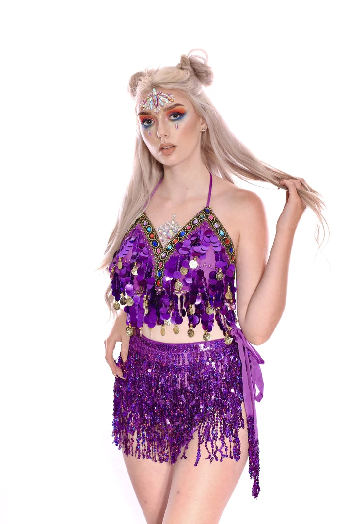 THE LUMi SHOP Reversible Sequin Skirt - Violet Orchid Sequin Skirts 5 THE LUMi SHOP Reversible Sequin Skirt - Violet Orchid Sequin Skirts