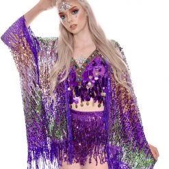 Lumishopusa Gypsy Mermaid Tassel Sequin Kimono