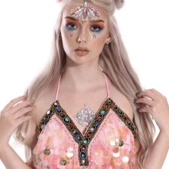 THE LUMi SHOP Barbie Pink Coin Sequin Halter Top Sequin Tops