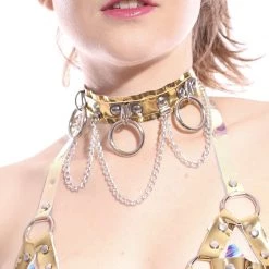 THE LUMi SHOP Hoop Chain Chocker In Gold Hologram 11 THE LUMi SHOP Hoop Chain Chocker In Gold Hologram