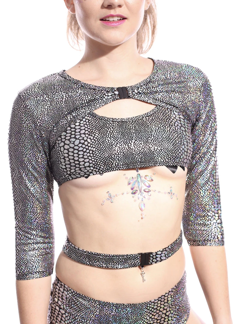 THE LUMi SHOP Anaconda Buckle Up Sleeve Crop Top Tops 3 THE LUMi SHOP Anaconda Buckle Up Sleeve Crop Top Tops
