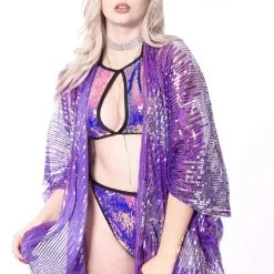 THE LUMi SHOP Signature Sequin Kimonos Disco Sequin Kimono - Star Purple 19 THE LUMi SHOP Signature Sequin Kimonos Disco Sequin Kimono - Star Purple