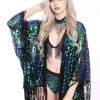 Lumishopusa Disco Sequin Tassel Kimono - Emerald Marina Signature Sequin Kimonos 1 Lumishopusa Disco Sequin Tassel Kimono - Emerald Marina Signature Sequin Kimonos