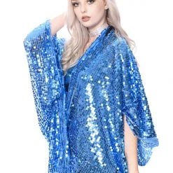 Lumishopusa Signature Sequin Kimonos Disco Sequin Kimono - Sky