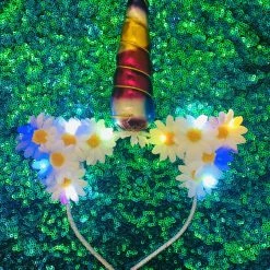 THE LUMi SHOP Original LED Ears - Rainbow Flash Unicorn