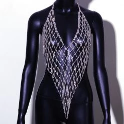 THE LUMi SHOP Goddess Rhinestone Statement Top