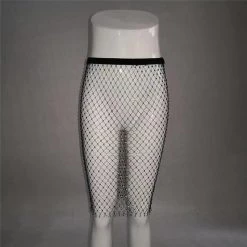 THE LUMi SHOP Crystal Black Fishnet Mini Dress Dresses