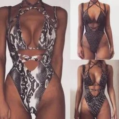 THE LUMi SHOP White Snake Bodysuit Set (2Pcs)