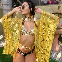 THE LUMi SHOP Signature Sequin Kimonos Sequin Kimono - Honey Gold