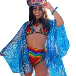 THE LUMi SHOP Disco Sequin Kimono- Blue Gem Signature Sequin Kimonos