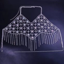 THE LUMi SHOP SPRING 2022 Silver AB Rhinestone Statement Top