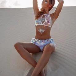 THE LUMi SHOP Sequin Tops Mermaid Scales Sequin Halter Top