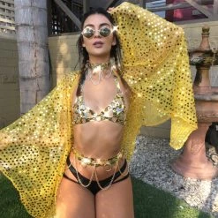 THE LUMi SHOP Signature Sequin Kimonos Sequin Kimono - Honey Gold