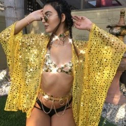 THE LUMi SHOP Signature Sequin Kimonos Sequin Kimono - Honey Gold