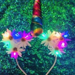 THE LUMi SHOP Original LED Ears - Rainbow Daisy Unicorn