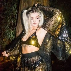 THE LUMi SHOP Signature Sequin Kimonos Sequin Kimono - Black & Gold