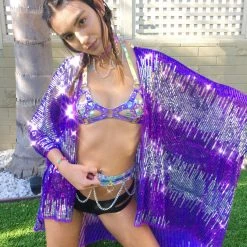 THE LUMi SHOP Signature Sequin Kimonos Disco Sequin Kimono - Star Purple 18 THE LUMi SHOP Signature Sequin Kimonos Disco Sequin Kimono - Star Purple