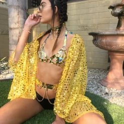 THE LUMi SHOP Signature Sequin Kimonos Sequin Kimono - Honey Gold