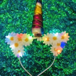 THE LUMi SHOP Original LED Ears - Rainbow Flash Unicorn