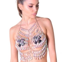 THE LUMi SHOP Tops Crystal Fairy Rhinestone Chain Top
