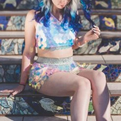 THE LUMi SHOP Sequin Sets Reversible Sequin Set (Halter Top & Skirt) - Unicorn Tears