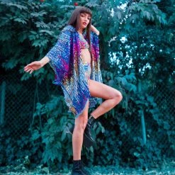 Lumishopusa Disco Sequin Kimono - Royal Blue