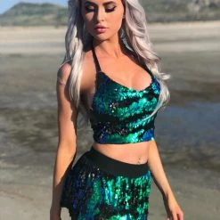 THE LUMi SHOP Reversible Sequin Top & Halter Top - Peacock 11 THE LUMi SHOP Reversible Sequin Top & Halter Top - Peacock