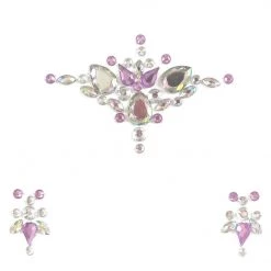 THE LUMi SHOP Cotton Purple Rhinestone Crystal Face Jewels